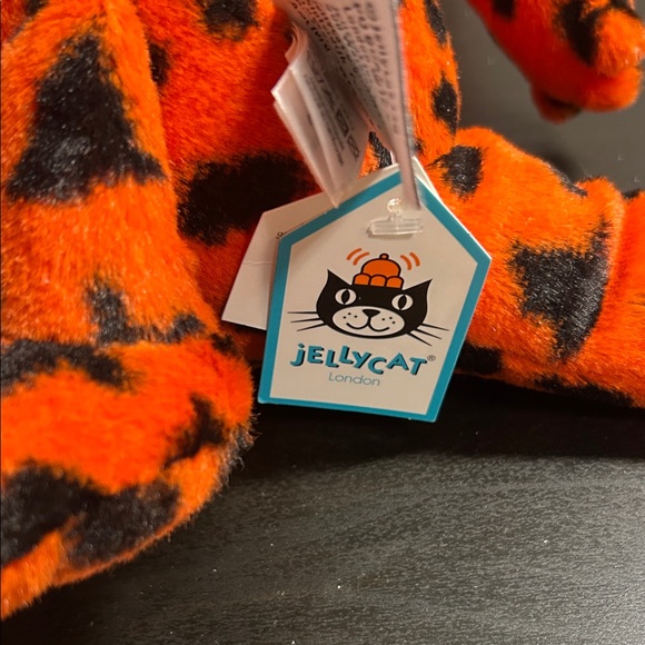 rare/retired jellycat Orange and Black Plush Dinosaur Toy - Picture 4 of 6